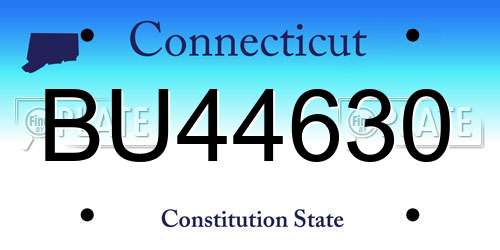 BU44630 Connecticut License Plate