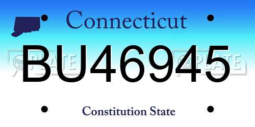 BU46945 Connecticut License Plate