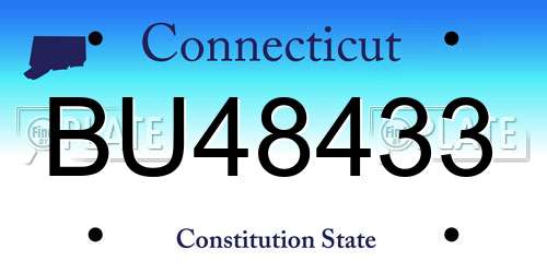 BU48433 Connecticut License Plate