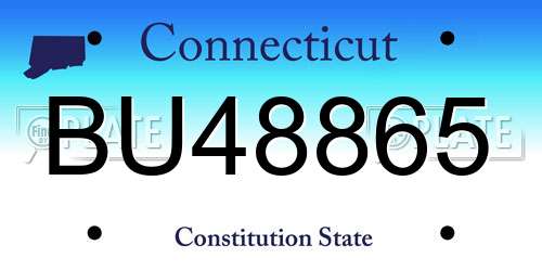 BU48865 Connecticut License Plate