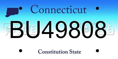 BU49808 Connecticut License Plate