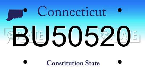 BU50520 Connecticut License Plate