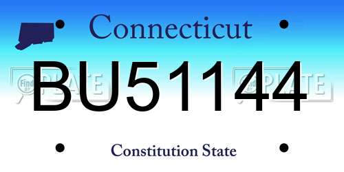 BU51144 Connecticut License Plate