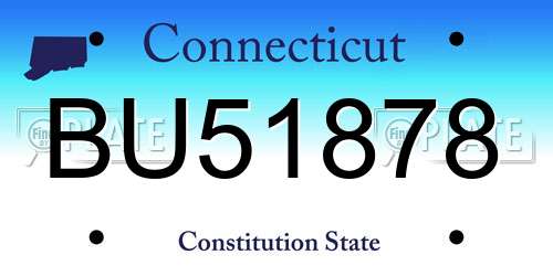 BU51878 Connecticut License Plate