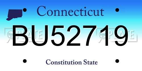 BU52719 Connecticut License Plate