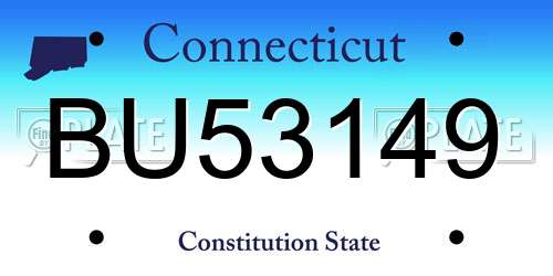 BU53149 Connecticut License Plate