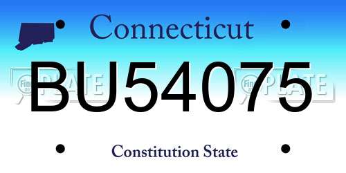 BU54075 Connecticut License Plate