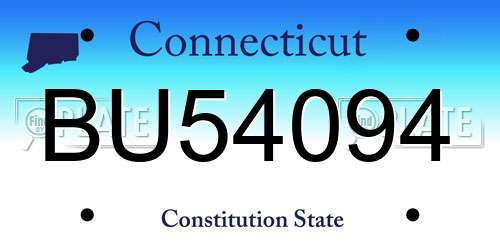 BU54094 Connecticut License Plate