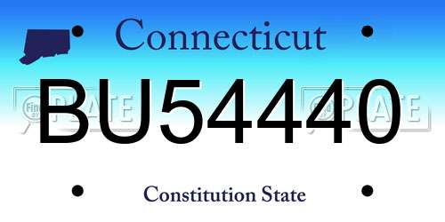 BU54440 Connecticut License Plate