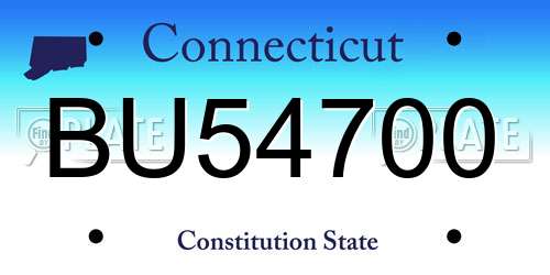 BU54700 Connecticut License Plate