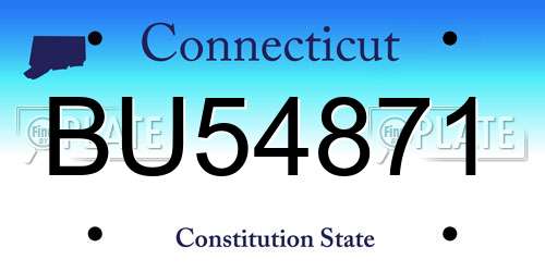 BU54871 Connecticut License Plate