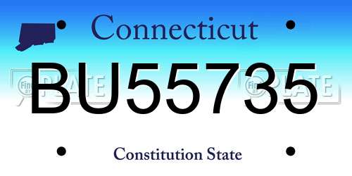 BU55735 Connecticut License Plate