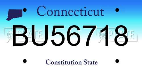 BU56718 Connecticut License Plate