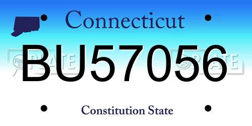 BU57056 Connecticut License Plate