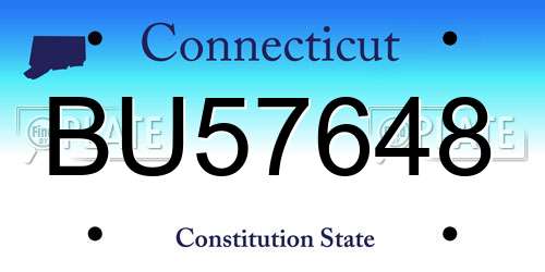 BU57648 Connecticut License Plate
