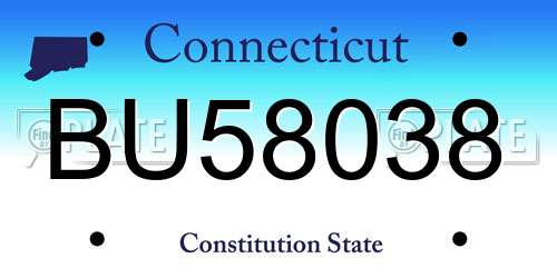 BU58038 Connecticut License Plate