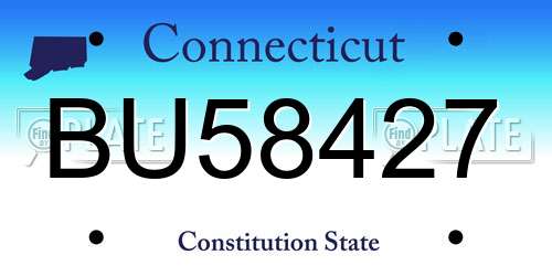 BU58427 Connecticut License Plate