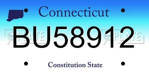 BU58912 Connecticut License Plate