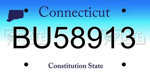 BU58913 Connecticut License Plate