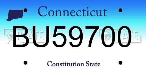 BU59700 Connecticut License Plate