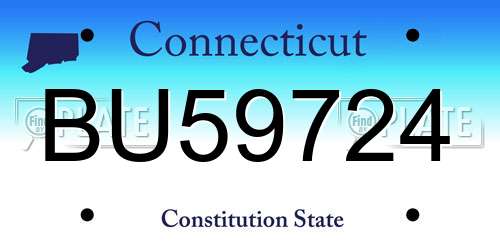 BU59724 Connecticut License Plate