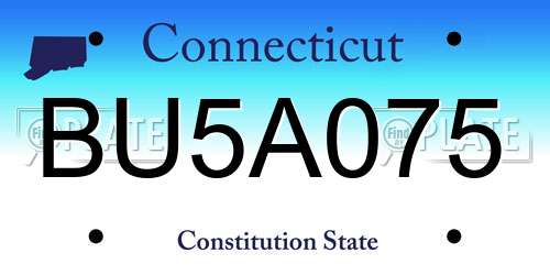 BU5A075 Connecticut License Plate