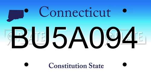 BU5A094 Connecticut License Plate