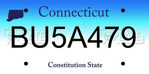 BU5A479 Connecticut License Plate