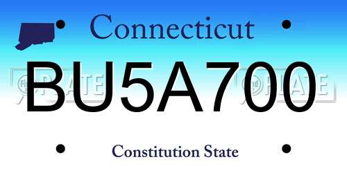 BU5A700 Connecticut License Plate