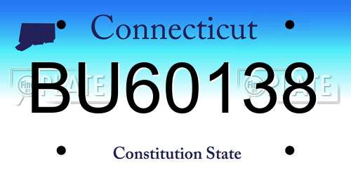 BU60138 Connecticut License Plate