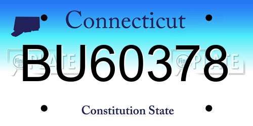BU60378 Connecticut License Plate