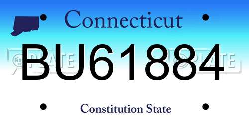 BU61884 Connecticut License Plate