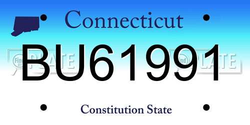 BU61991 Connecticut License Plate