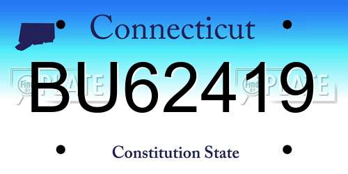BU62419 Connecticut License Plate