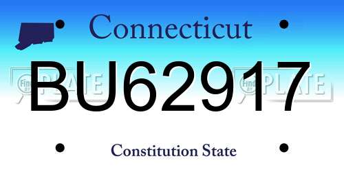 BU62917 Connecticut License Plate
