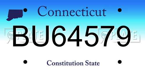 BU64579 Connecticut License Plate