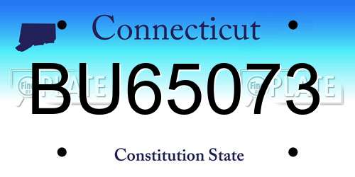 BU65073 Connecticut License Plate