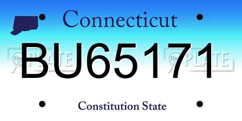 BU65171 Connecticut License Plate