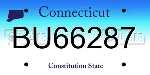 BU66287 Connecticut License Plate