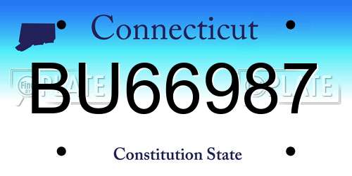BU66987 Connecticut License Plate