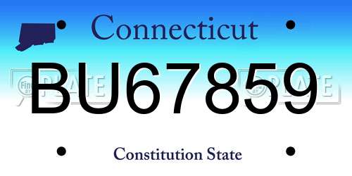 BU67859 Connecticut License Plate