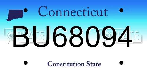 BU68094 Connecticut License Plate