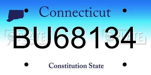 BU68134 Connecticut License Plate