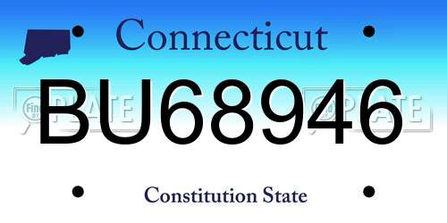 BU68946 Connecticut License Plate