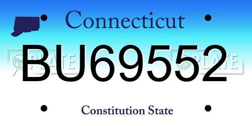 BU69552 Connecticut License Plate