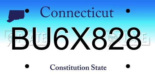 BU6X828 Connecticut License Plate