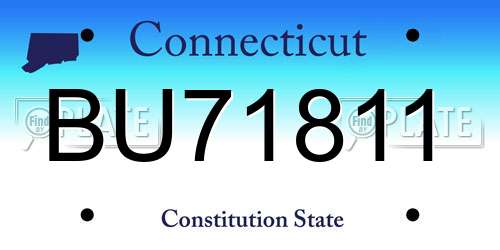 BU71811 Connecticut License Plate