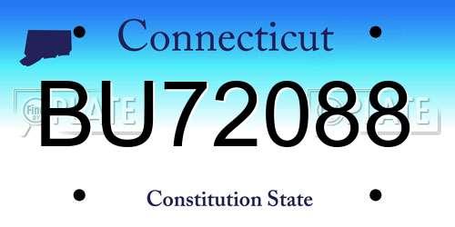 BU72088 Connecticut License Plate
