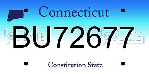 BU72677 Connecticut License Plate