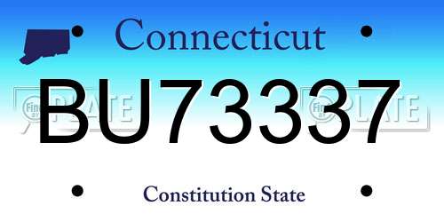 BU73337 Connecticut License Plate